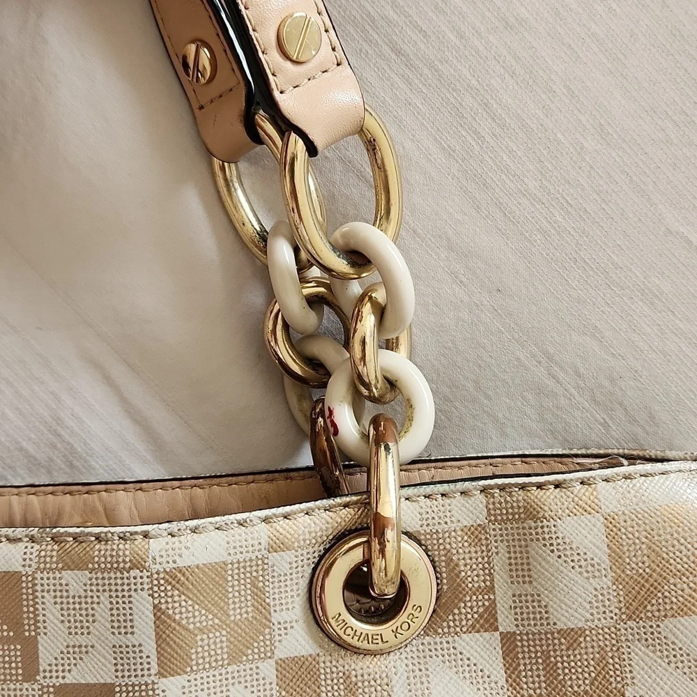MICHAEL Kors Cynthia Sachel Gold and Tan. MSRP 450